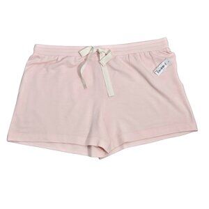 NWT | Pastel Pink Knit Terry Drawstring Tie Waist Comfort Lounge Shorts | Large
